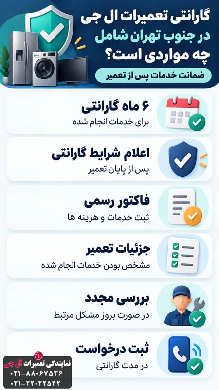 گارانتی تعمیرات LG در جنوب تهران